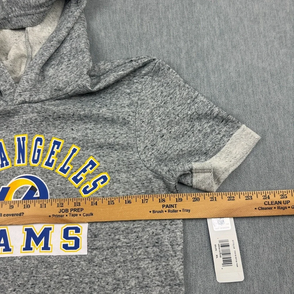 Los Angeles Rams Hoodie Youth Kids XL Gray Short Sleeve‎ NFL Team Apparel NWT